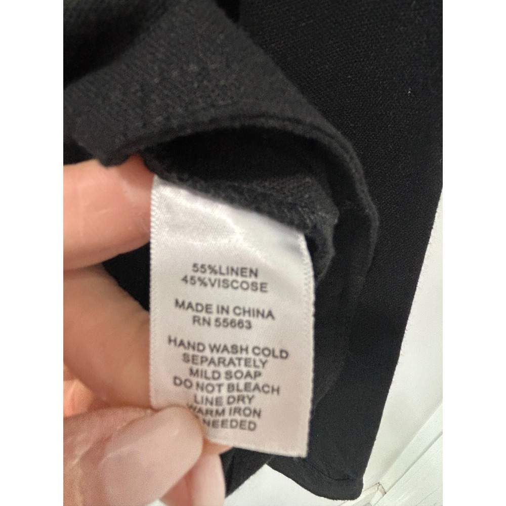 Rachel Zoe Two Womens Linen Blend Zip Up Trucker Jackets Black Beige Sz Large - Picture 2 of 16